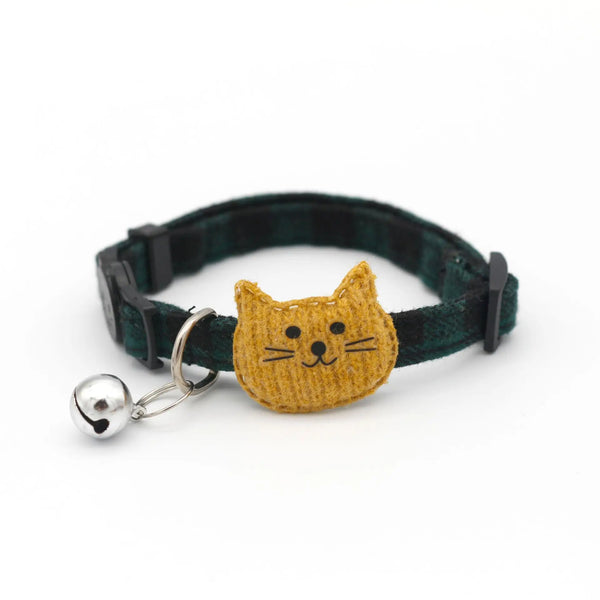 Safe Checkered Pet Collar with Bell